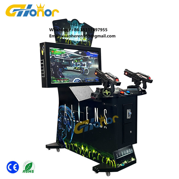 Arcade Games & Vending Llc - เครื่องเกมยิงปืนหยอดเหรียญในร่มในสวนสนุก เกมยิงเอเลี่ยนหยอดเหรียญ เครื่องเกมจำลองการยิงปืนอาร์เคด