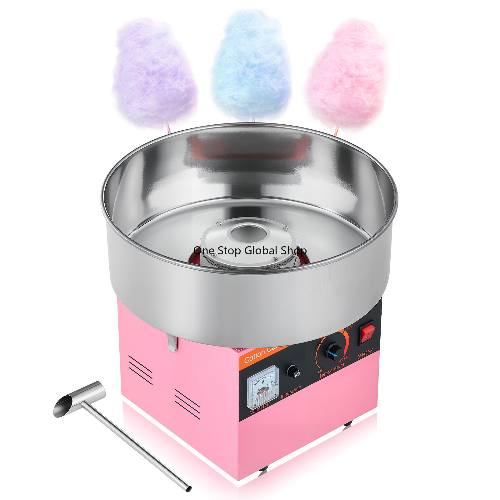 Candy Floss Machine - เครื่องทำสายไหมไฟฟ้า 1000 วัตต์ ใช้งานง่าย พร้อมโถสแตนเลสขนาด 15