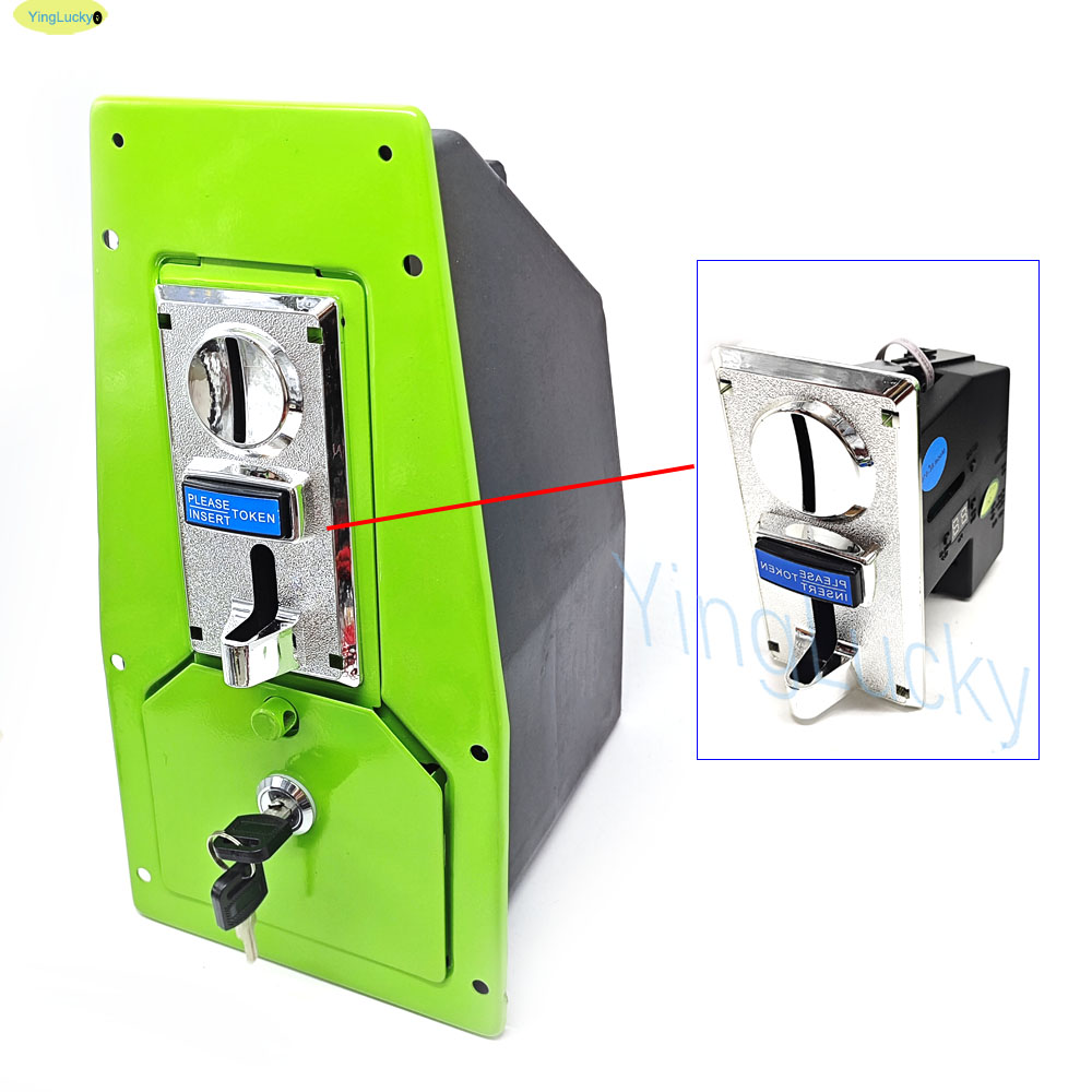 Arcade Toy Claw Vending Machine - กล่องเก็บเหรียญเกมอาร์เคด พร้อมตัวรับเหรียญ 616 ชนิด และระบบล็อค สำหรับตู้คีบตุ๊กตา/เครื่องเล่นสวิงสำหรับเด็ก/ตู้จำหน่ายสินค้าอัตโนมัติ