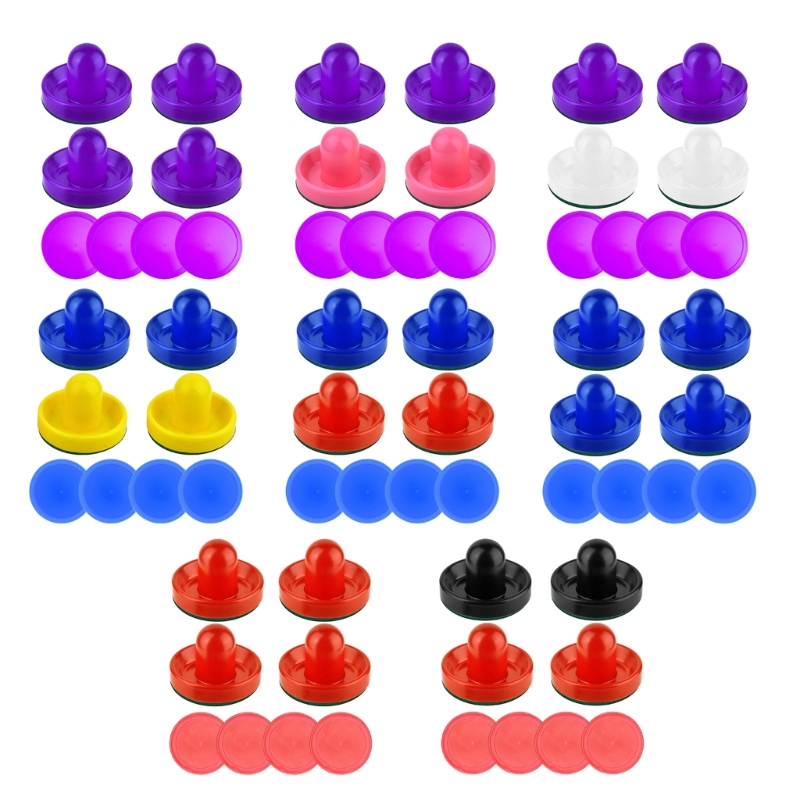 Air Hockey Table - ไม้ดันแอร์ฮอกกี้และไม้พายแอร์ฮอกกี้ พร้อมชุดลูกพัคสำรองสำหรับอุปกรณ์โต๊ะเกมแอร์ฮอกกี้