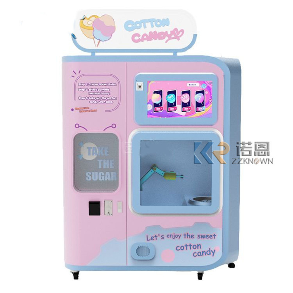 Candy Floss Machine - เครื่องทำสายไหมอัตโนมัติคุณภาพสูงสำหรับโรงงาน รุ่นใหม่ล่าสุด สีสันสดใส รูปทรงเมฆ โรลสีชมพู ดอกไม้ฝ้าย