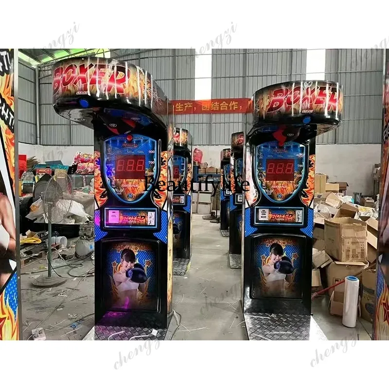 Arcade Games & Vending Llc - เครื่องเกมส์ชกมวยในร่มแบบหยอดเหรียญ ระบบแลกของรางวัล โครงสร้างโลหะ