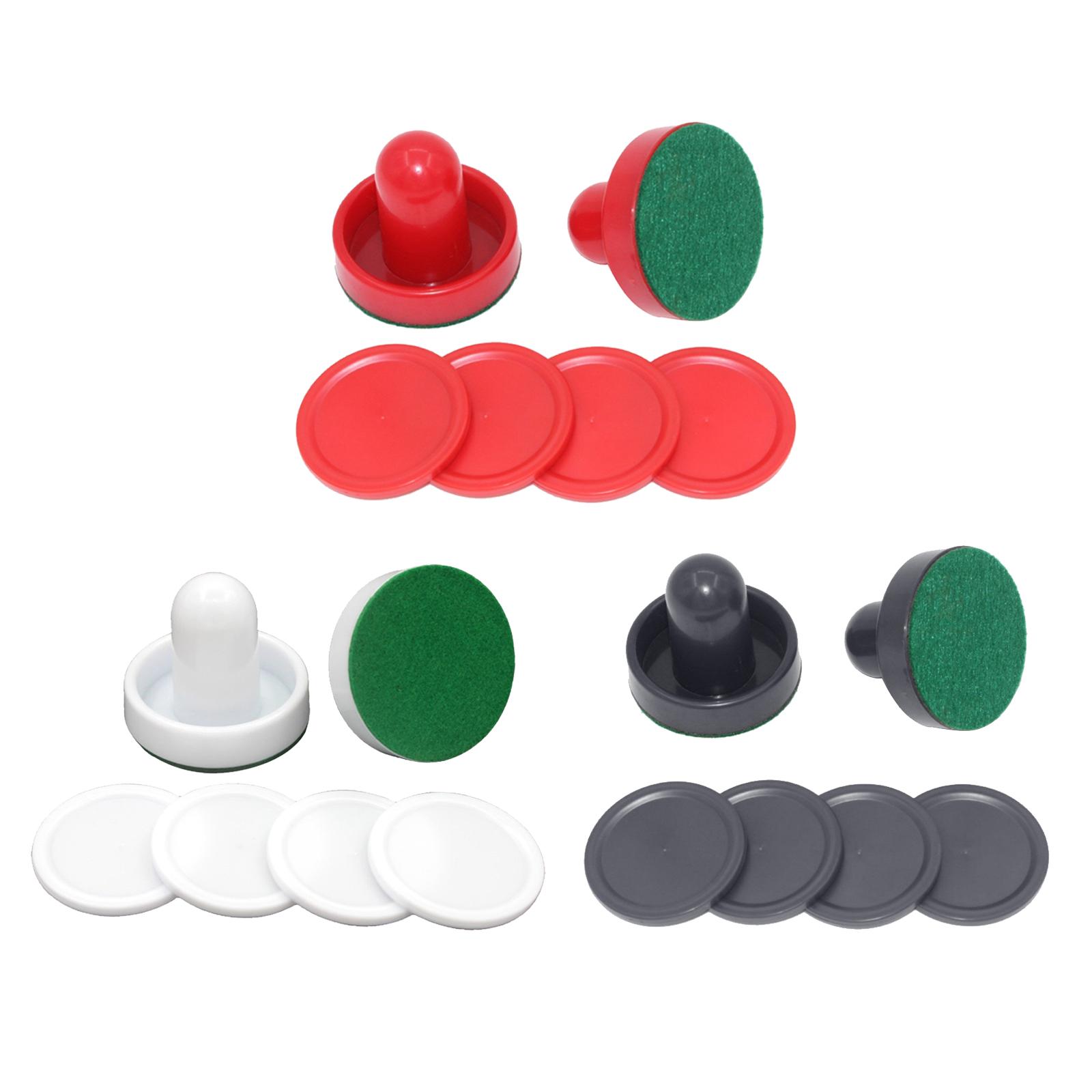 Air Hockey Table - ตัวผลัก2ชิ้นและอุปกรณ์เสริมสำหรับผู้รักษาประตูกล่องเกมส์4ชิ้น