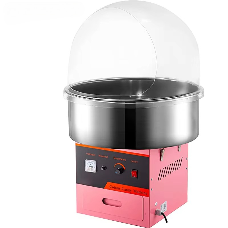Candy Floss Machine - เครื่องทำสายไหมอุตสาหกรรมขนาดเล็ก ความจุสูง รุ่นใหม่ แบบพกพา พร้อมฝาครอบ