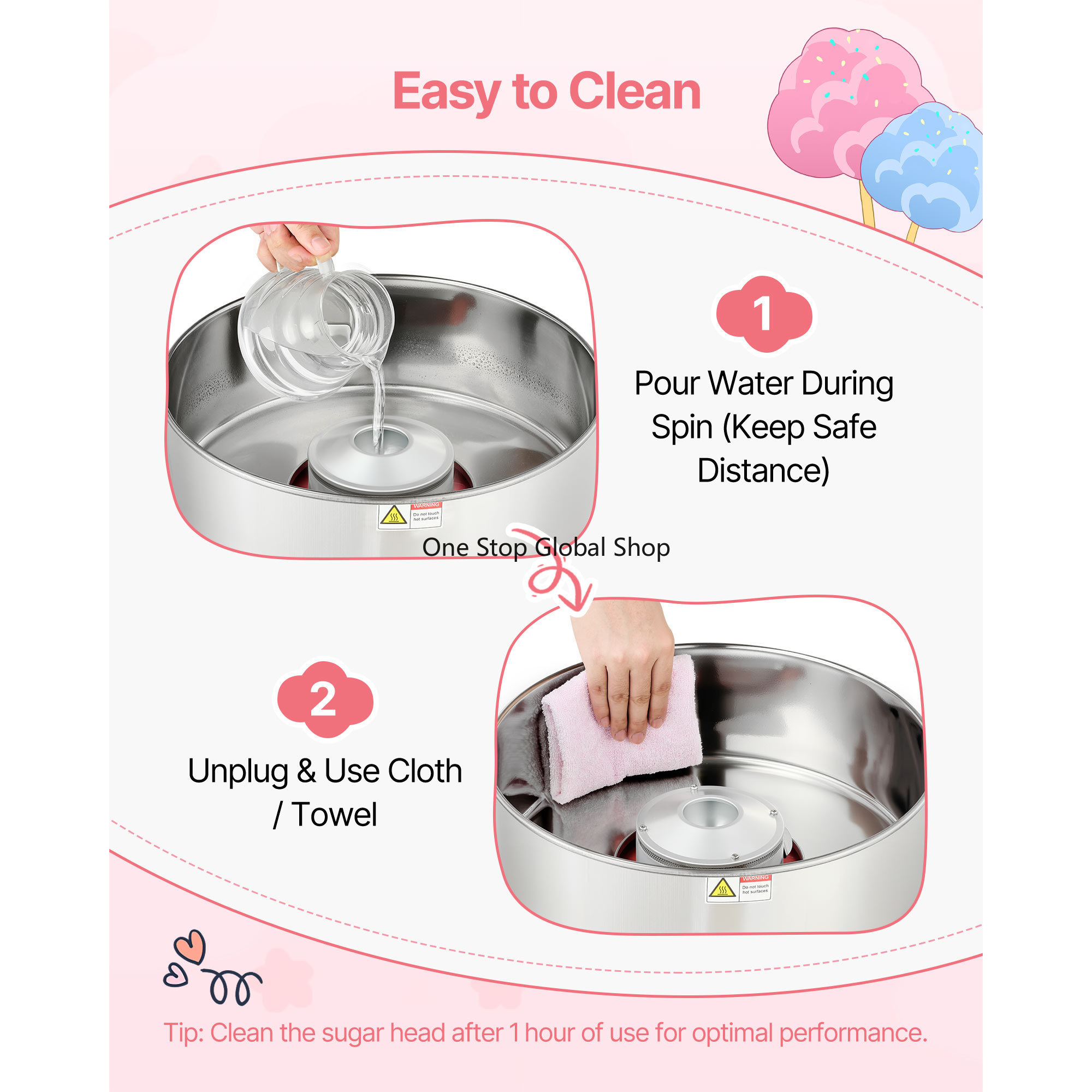 เครื่องทำสายไหมไฟฟ้า 1000 วัตต - Candy Floss Machine บทวิจารณ์และราคา