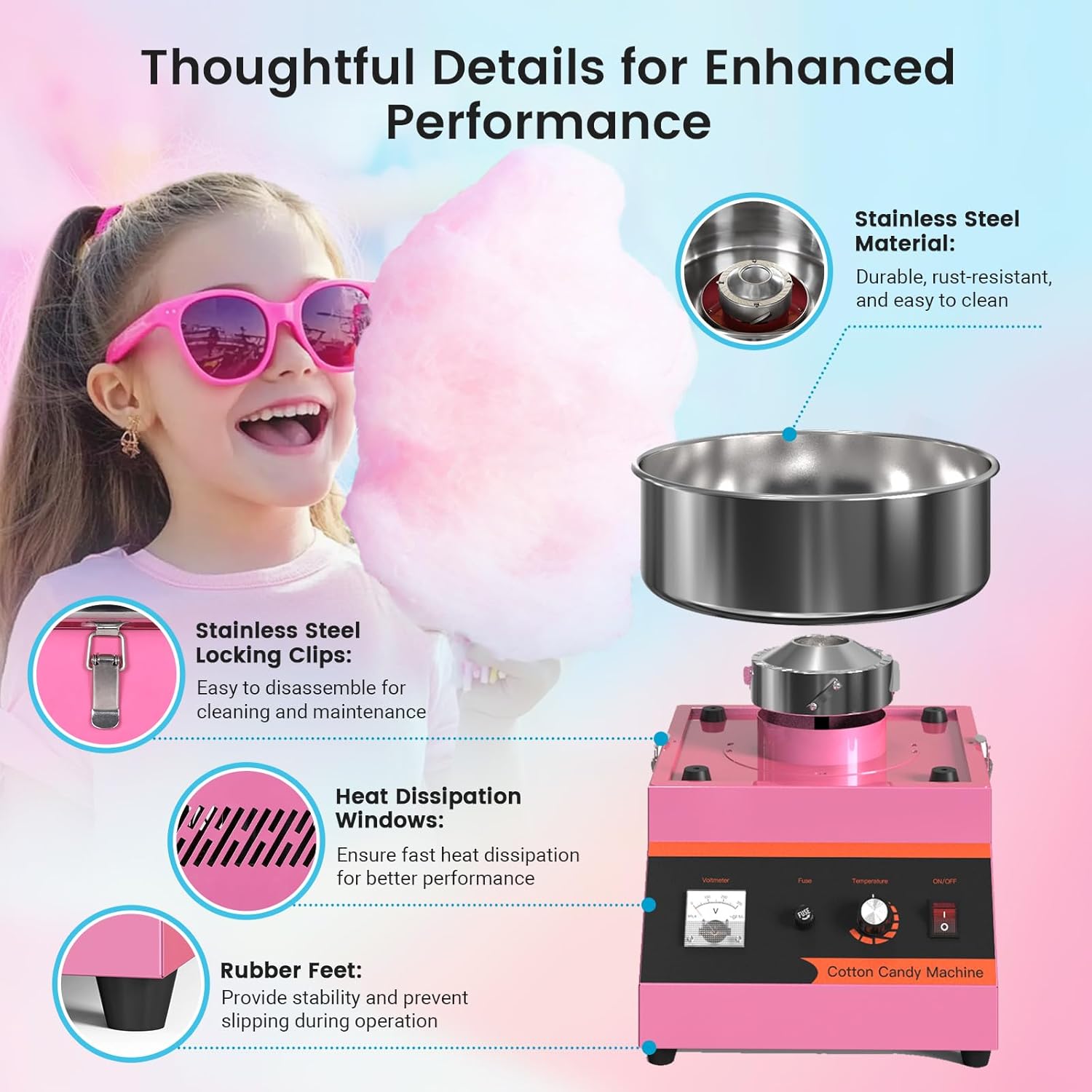 เครื่องทำสายไหมไฟฟ้า MHT2 1000 - Candy Floss Machine บทวิจารณ์และราคา